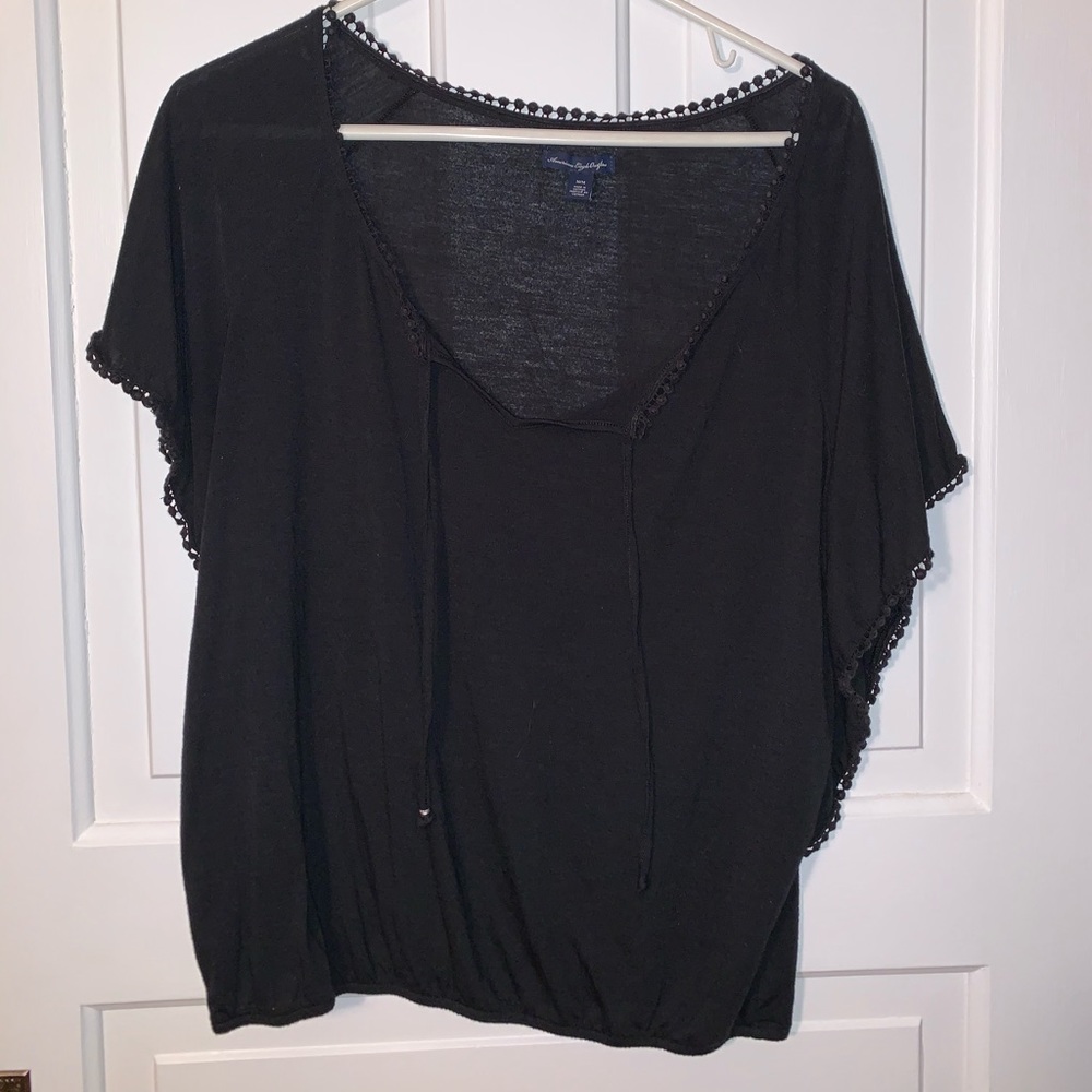 Black Short Sleeve Top